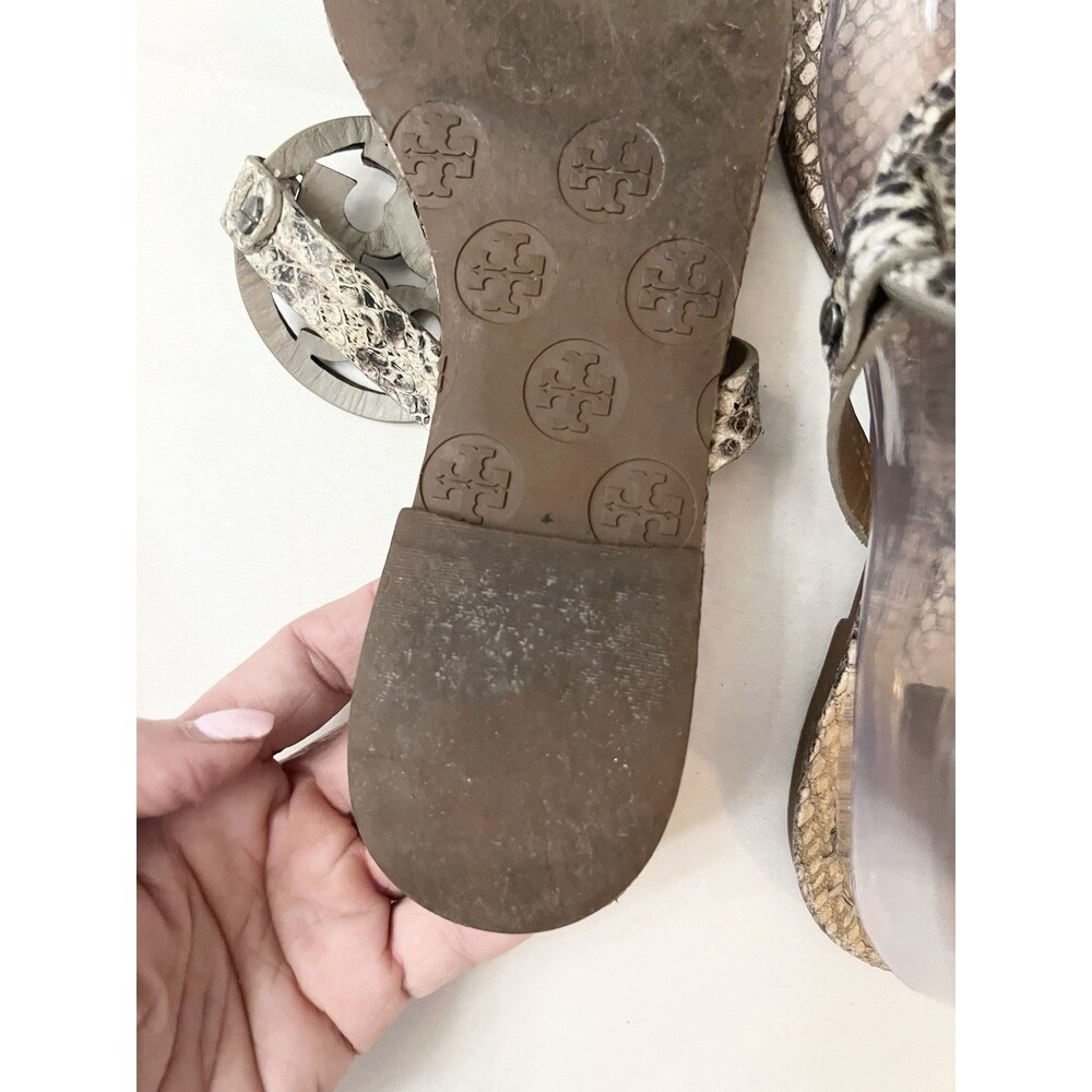 TORY BURCH Miller Thong Snakeskin Python Sandals $235 Size 8 - Picture 6 of 9